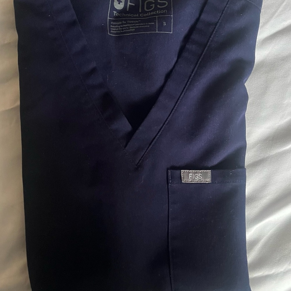 Figs Navy Blue Scrub Top